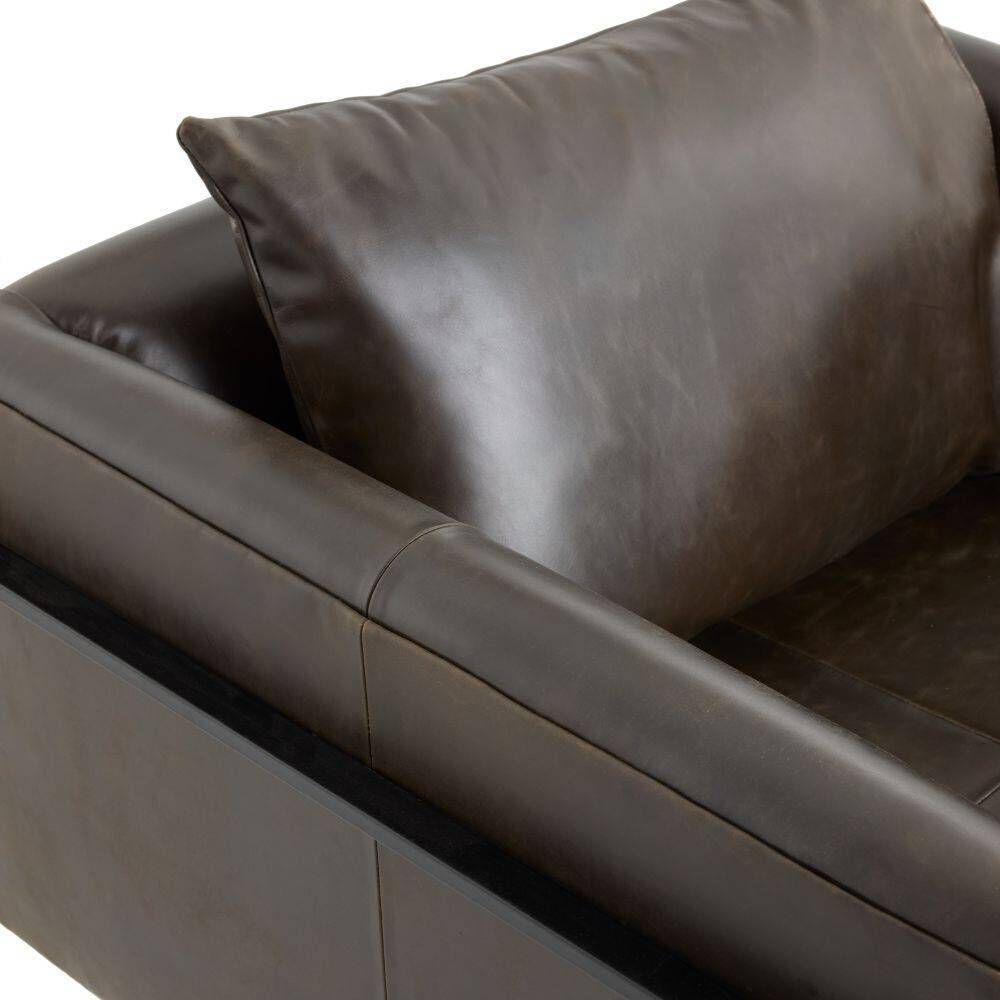 Giroud Ore Leather and Blackened Iron Lounge Chair
