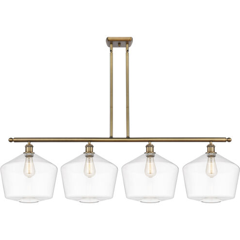 Ballston Cindyrella LED 50 inch Brushed Brass Island Light Ceiling Light in Clear Glass