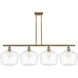 Ballston Cindyrella LED 50 inch Brushed Brass Island Light Ceiling Light in Clear Glass