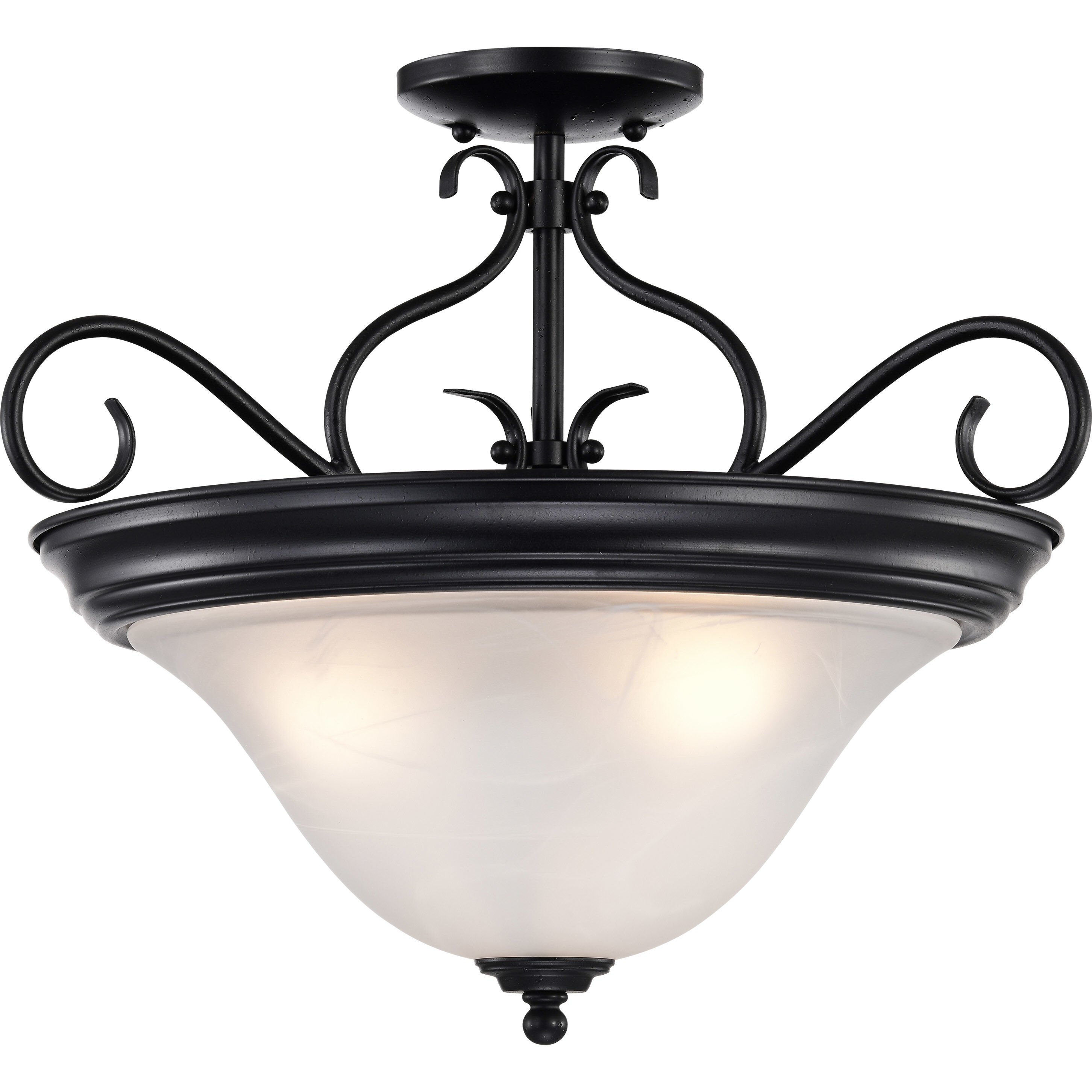 Castillo 3 Light 18.5 inch Textured Black Semi Flush Mount Ceiling Light