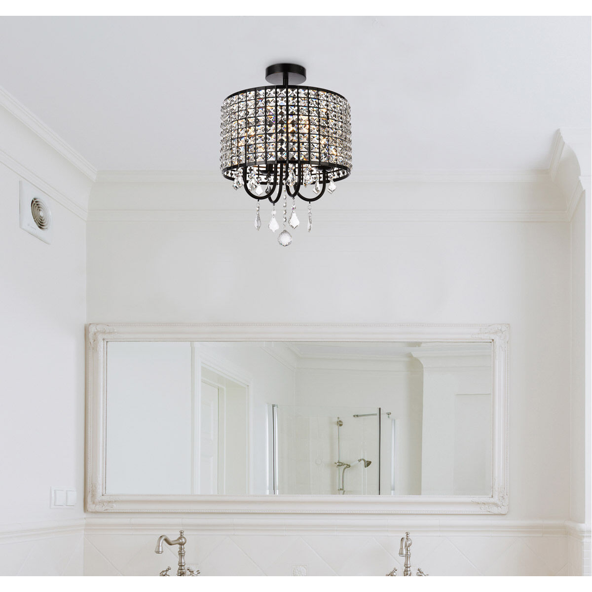 Elise 4 Light 14 inch Black Flush Mount Ceiling Light