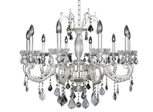 Cassella 10 Light 34 inch Two-Tone Silver Chandelier Ceiling Light in Firenze Clear