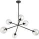 Alora Mood Cassia 6 Light 39.5 inch Matte Black/Clear Glass Chandelier Ceiling Light