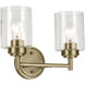 Winslow 2 Light 13 inch Natural Brass Bath Bracket Wall Light, 2 Arm