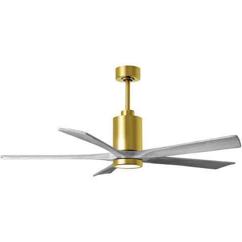 Atlas Patricia-5 60 inch Brushed Brass with Barnwood Tone Blades Ceiling Fan in Barn Wood