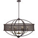 Crosswinds 6 Light 15 inch Rubbed Oil Bronze and Antique Gold Pendant Ceiling Light