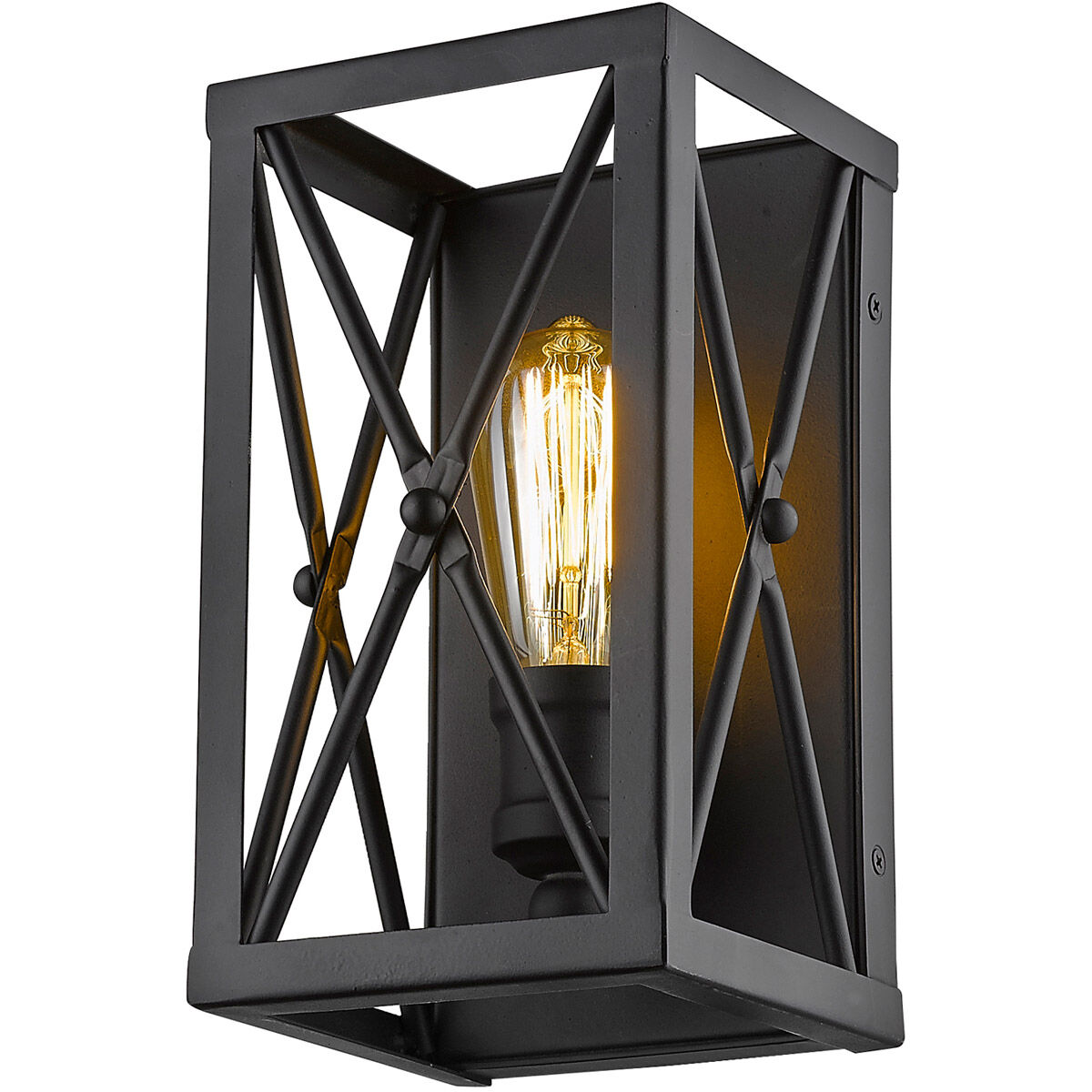 Brooklyn 1 Light 6 inch Matte Black Sconce Wall Light