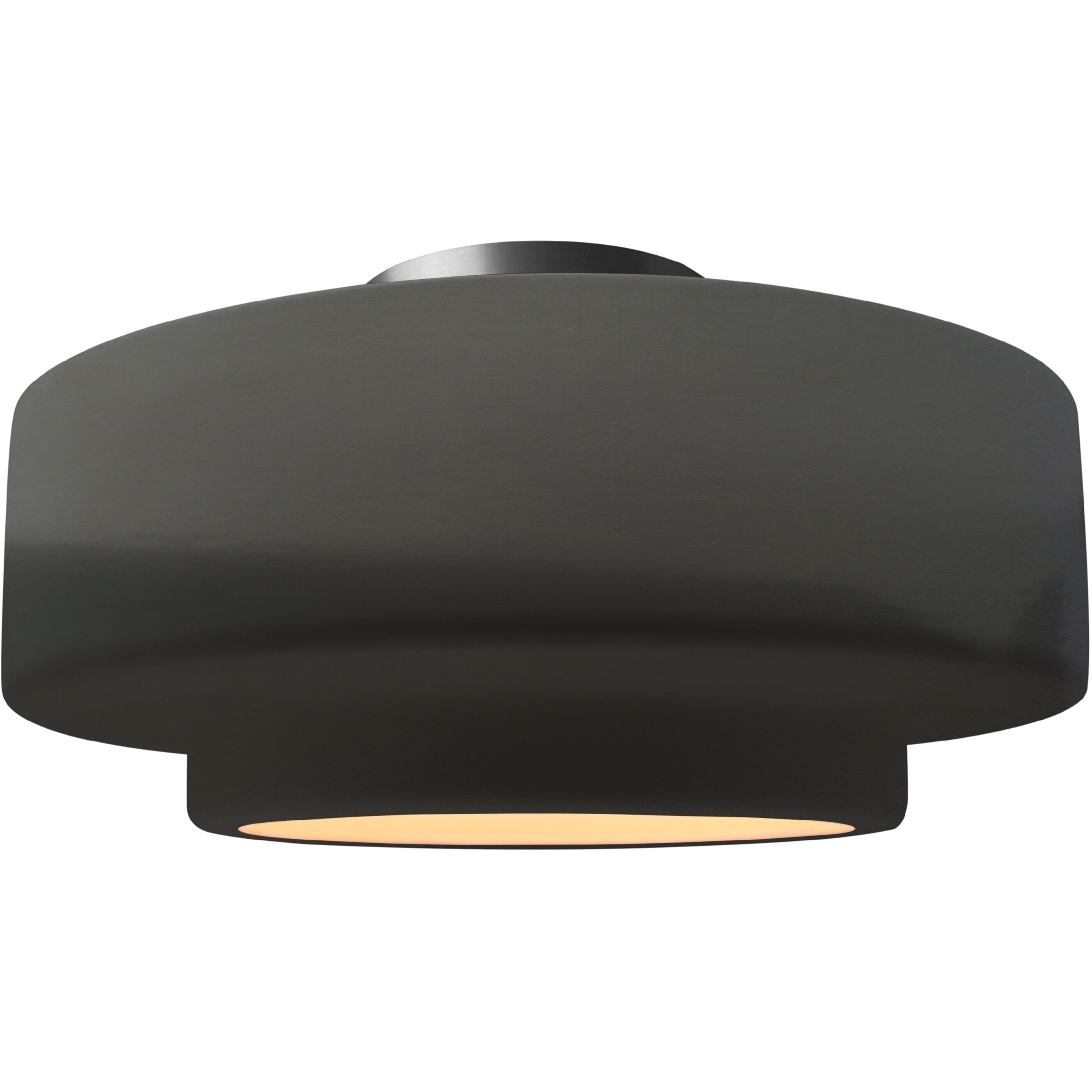 Radiance Collection - Tier LED 16.5 inch Gloss Grey and Brushed Nickel Semi-Flush Ceiling Light in Dedicated LED, Gloss Gray, 16.5W x 8H, Form+Finish+Function