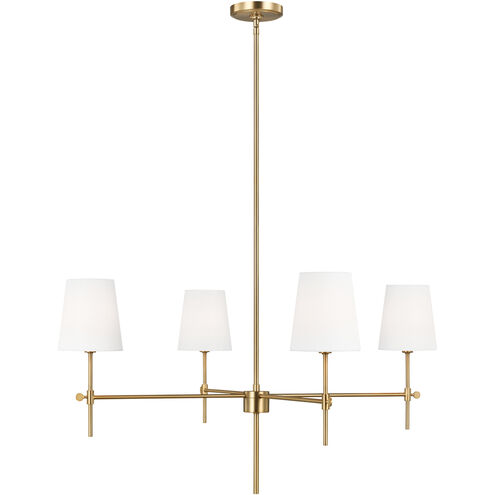 TOB by Thomas O'Brien Baker 4 Light 36 inch Satin Brass Chandelier Ceiling Light
