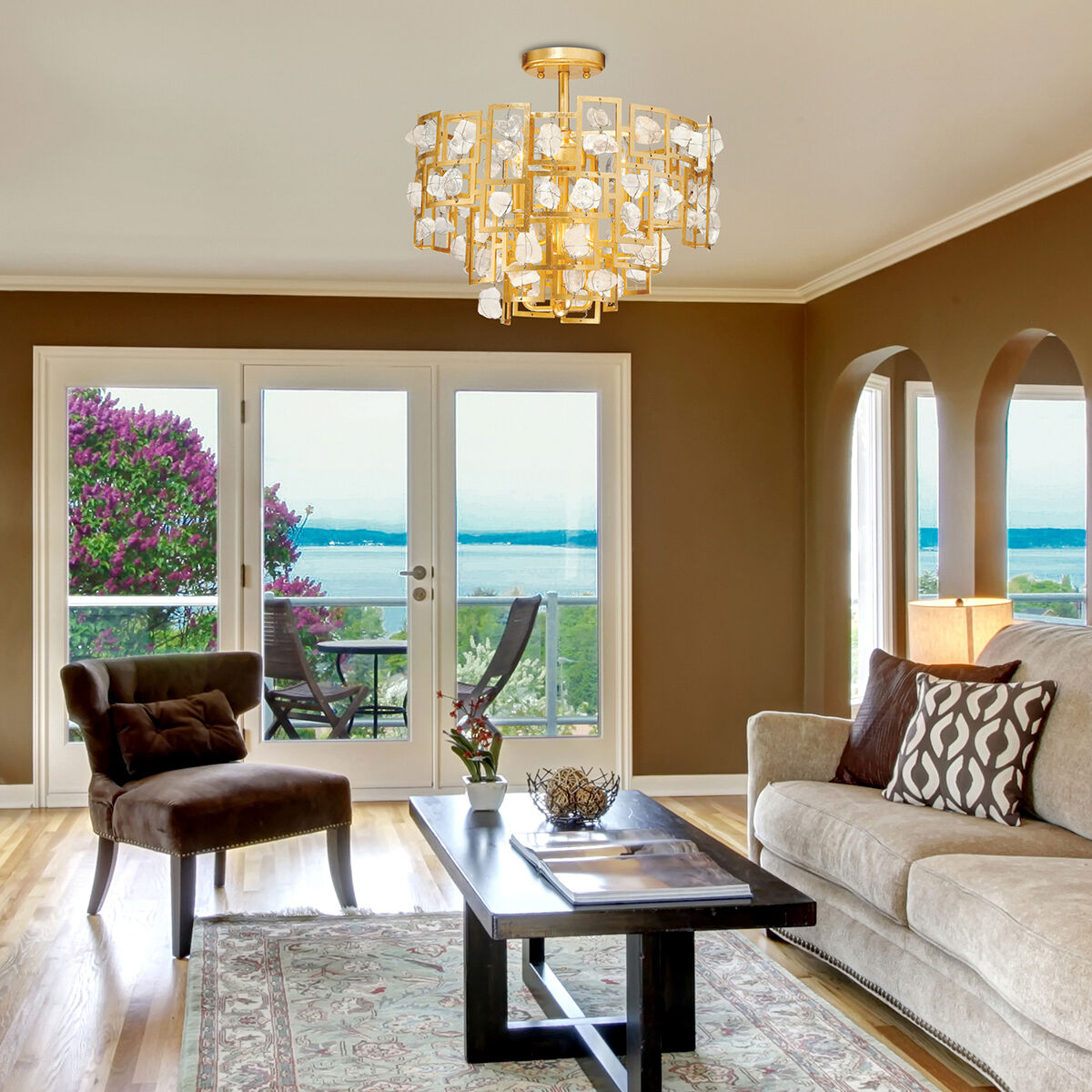 Elrose 5 Light 17 inch Gold Leaf Chandelier Ceiling Light