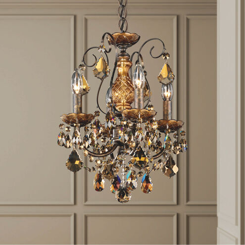 New Orleans 4 Light 12 inch Heirloom Bronze Chandelier Ceiling Light in New Orleans Swarovski