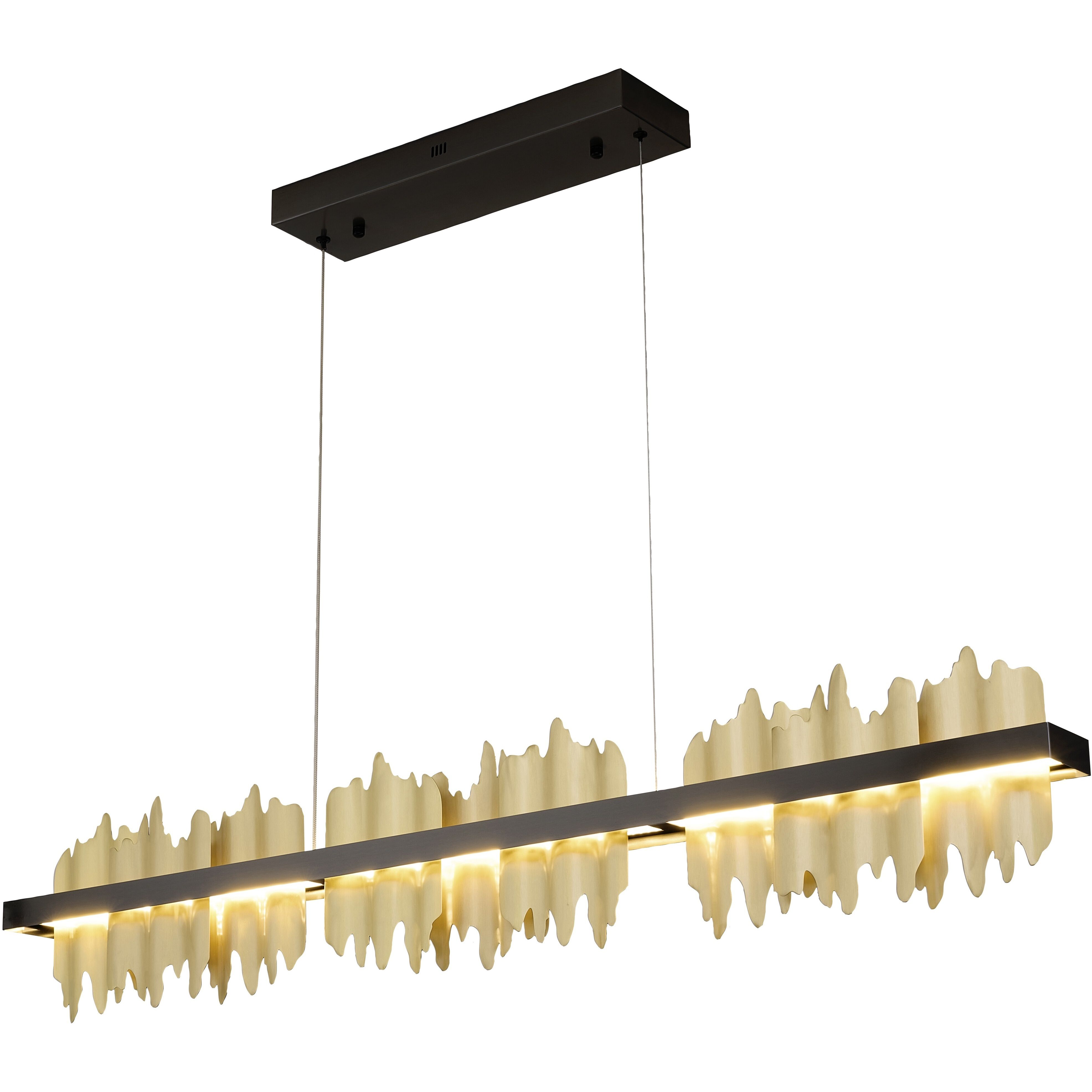 FT Series LED 3.15 inch Black and Brass Chandelier Ceiling Light