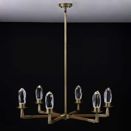 Misto 36 inch Satin Brass Pendant Ceiling Light in Firenze Clear