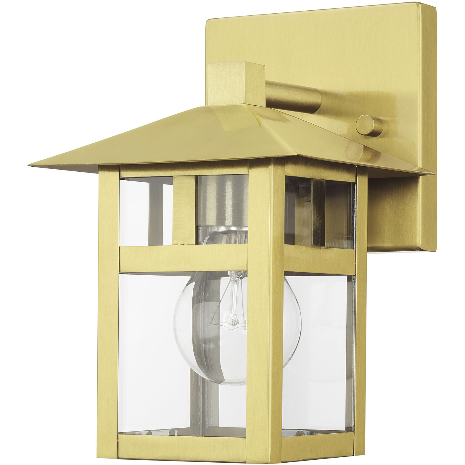Crestlake 1 Light 8.5 inch Satin Gold Outdoor Wall Lantern