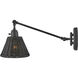 Arti 1 Light 7.75 inch Black Indoor Wall Sconce Wall Light in Black / Black Rattan