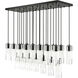 Alton 23 Light 54 inch Matte Black Linear Chandelier Ceiling Light