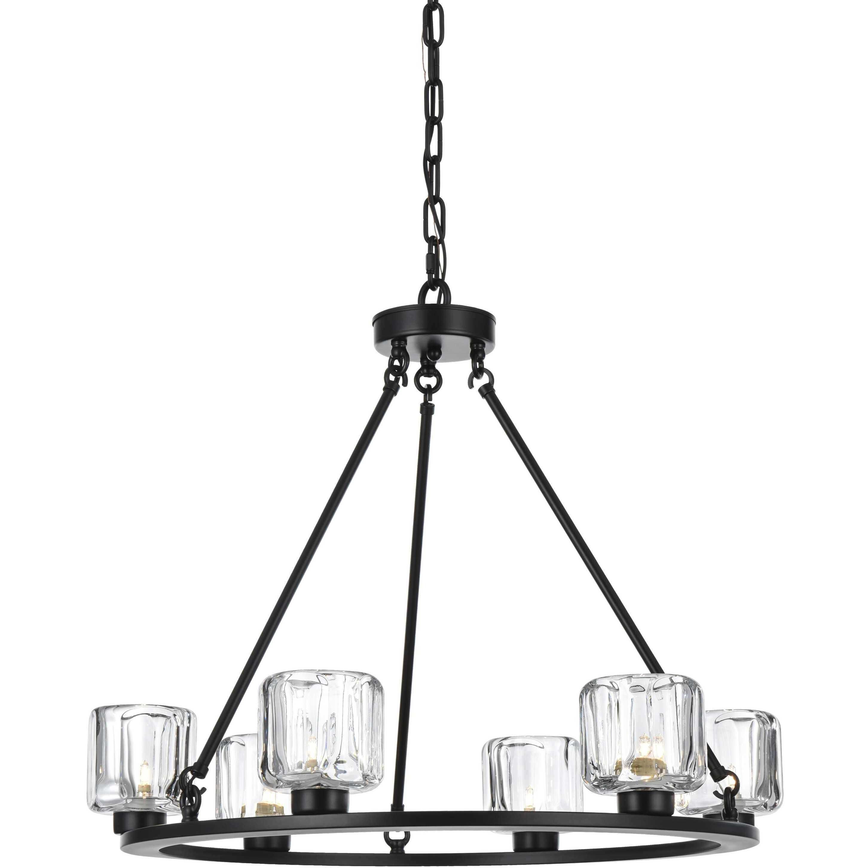 Cadence 6 Light 26 inch Black Chandelier Ceiling Light