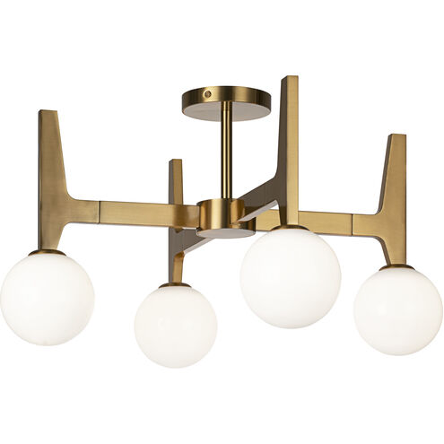 Scriben LED 24 inch Aged Gold Brass Flush Mount Ceiling Light