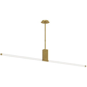 Kelly Wearstler Phobos LED 66 inch Natural Brass Linear Suspension Ceiling Light, Integrated LED