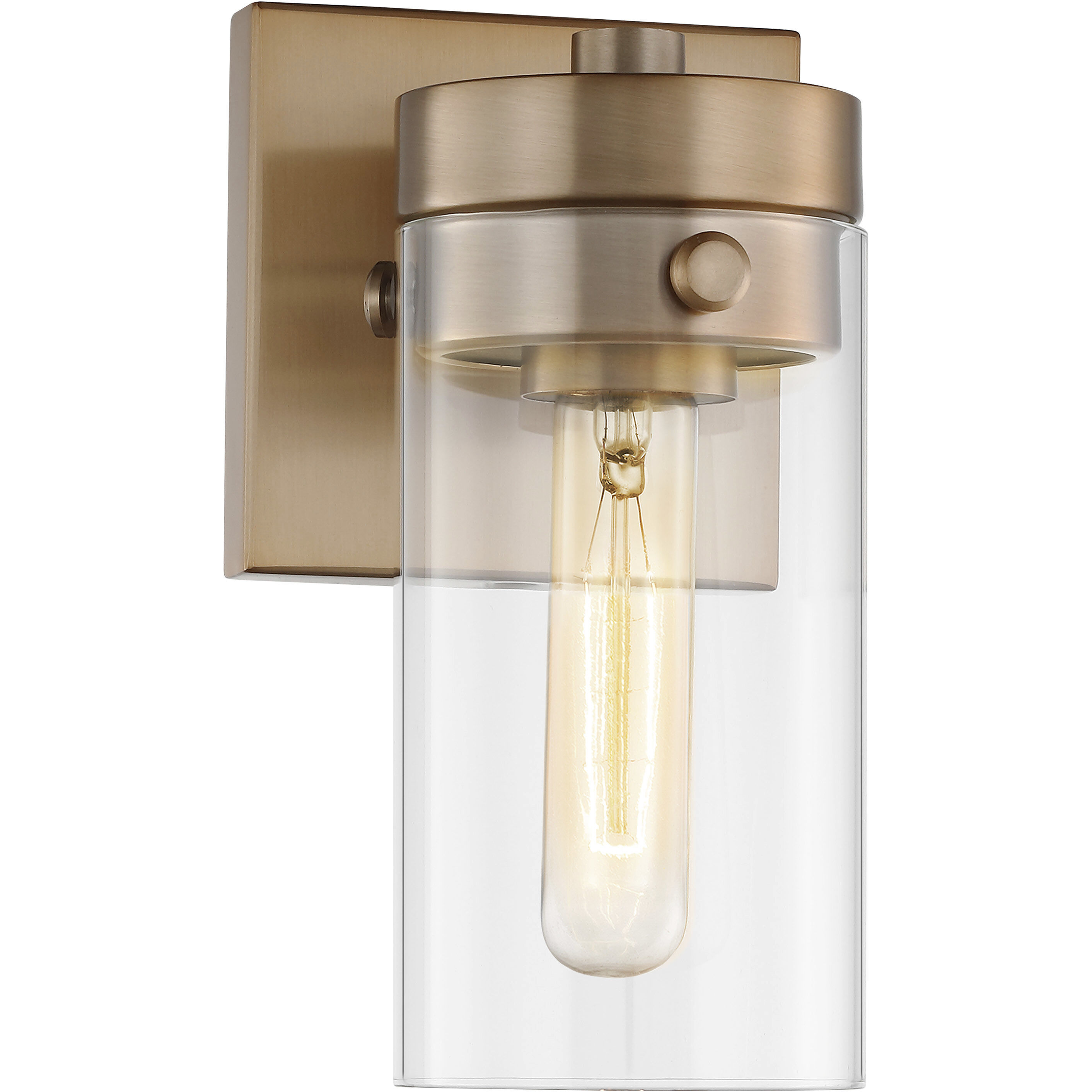Intersection 1 Light 5 inch Burnished Brass Bathroom Vanity Lights Wall Light