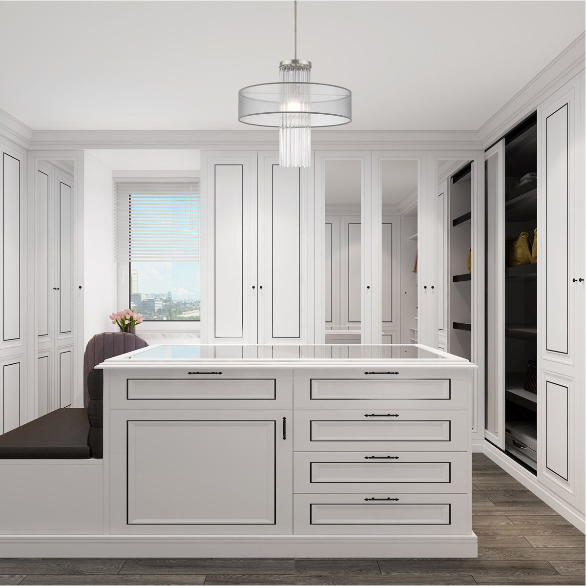 Alexis 1 Light 20 inch Brushed Nickel Pendant Chandelier Ceiling Light