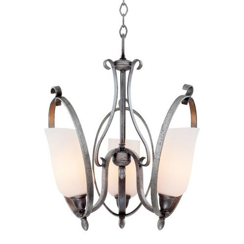 Kalco Lighting Mateo 3 Light Mini Chandelier in Flecked Iron 7237FI