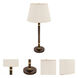 Barton 32.5 inch 100 watt Chestnut Bronze with Satin Brass Table Lamp Portable Light