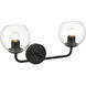 Genesis 2 Light 19 inch Black Bath Sconce Wall Light