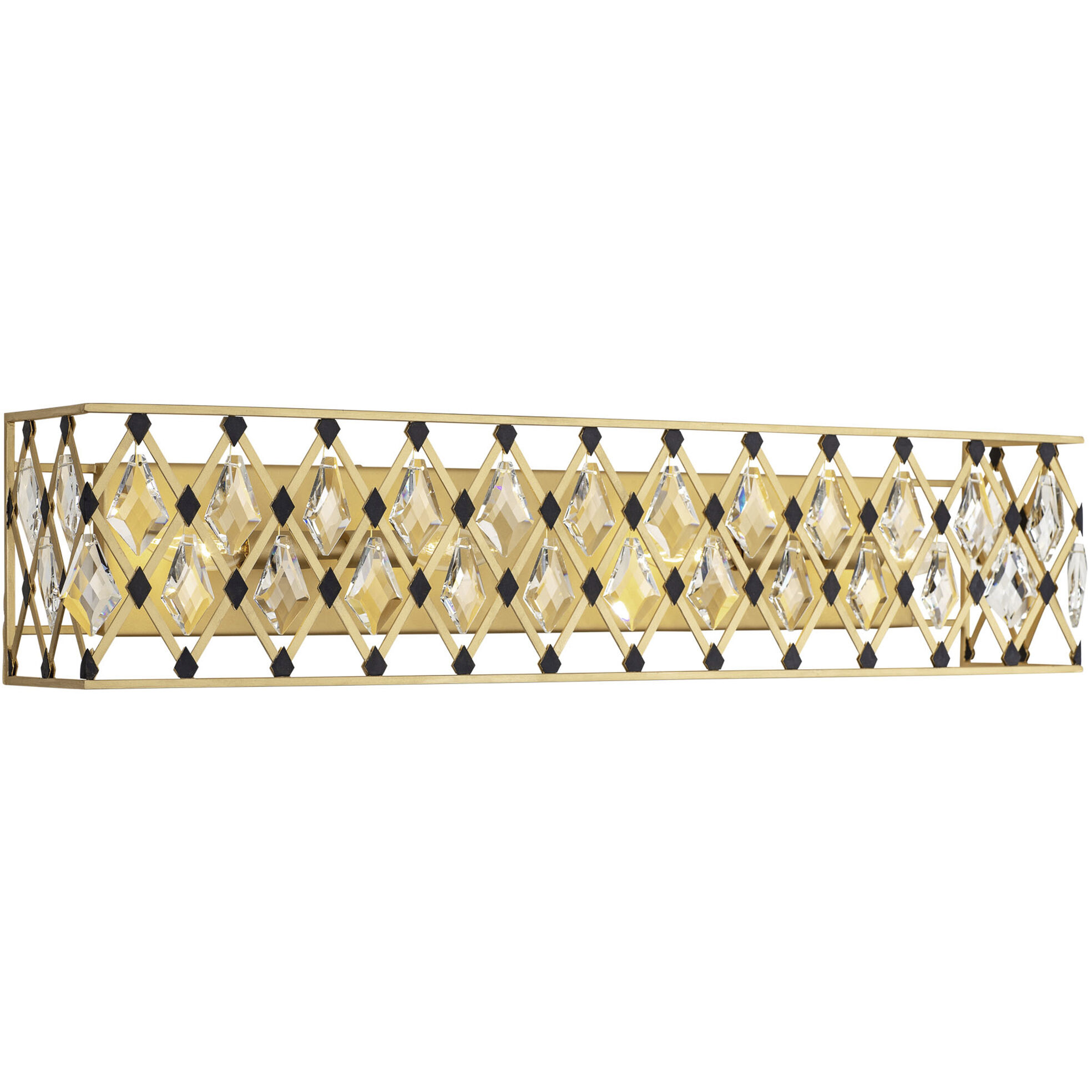 Windsor 4 Light 31 inch French Gold and Matte Black Bath Vanity Wall Light