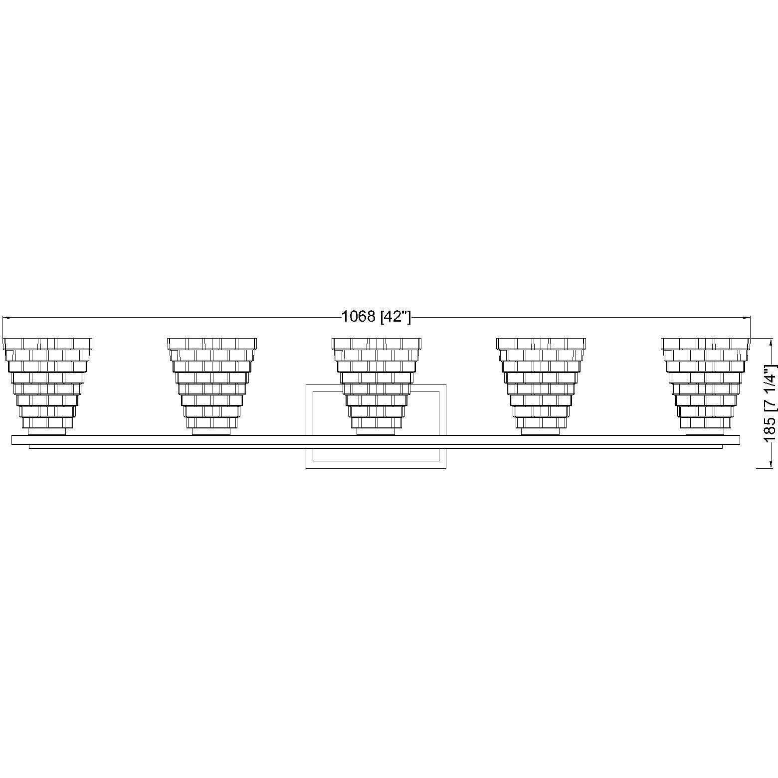 Annalise 5 Light 42 inch Matte Black Vanity Wall Light