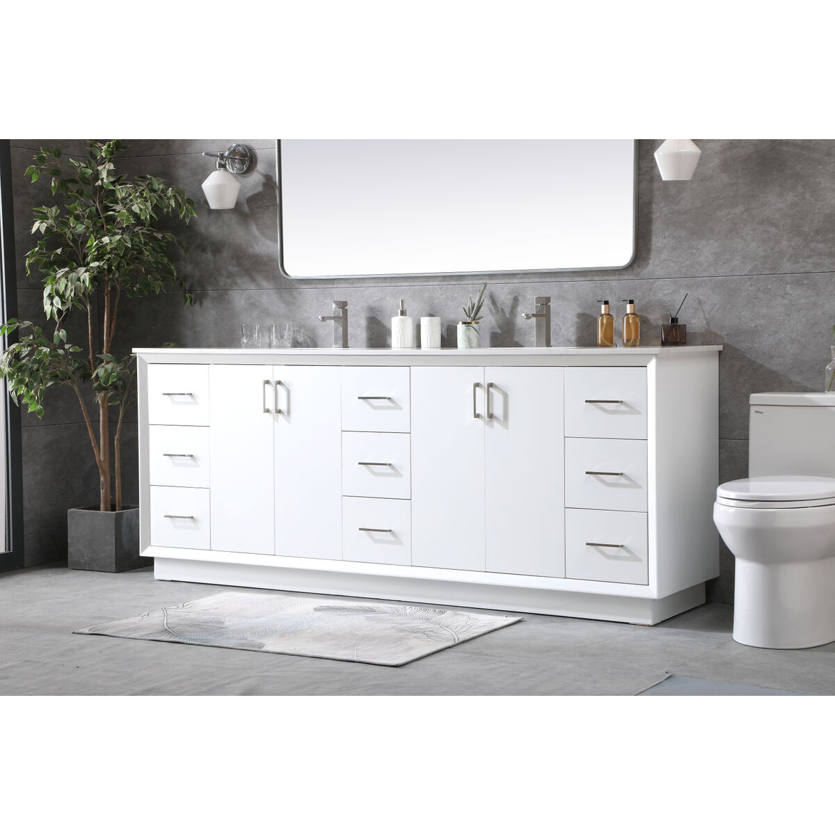Hayes 84 X 22 X 35 inch White Vanity Sink Set
