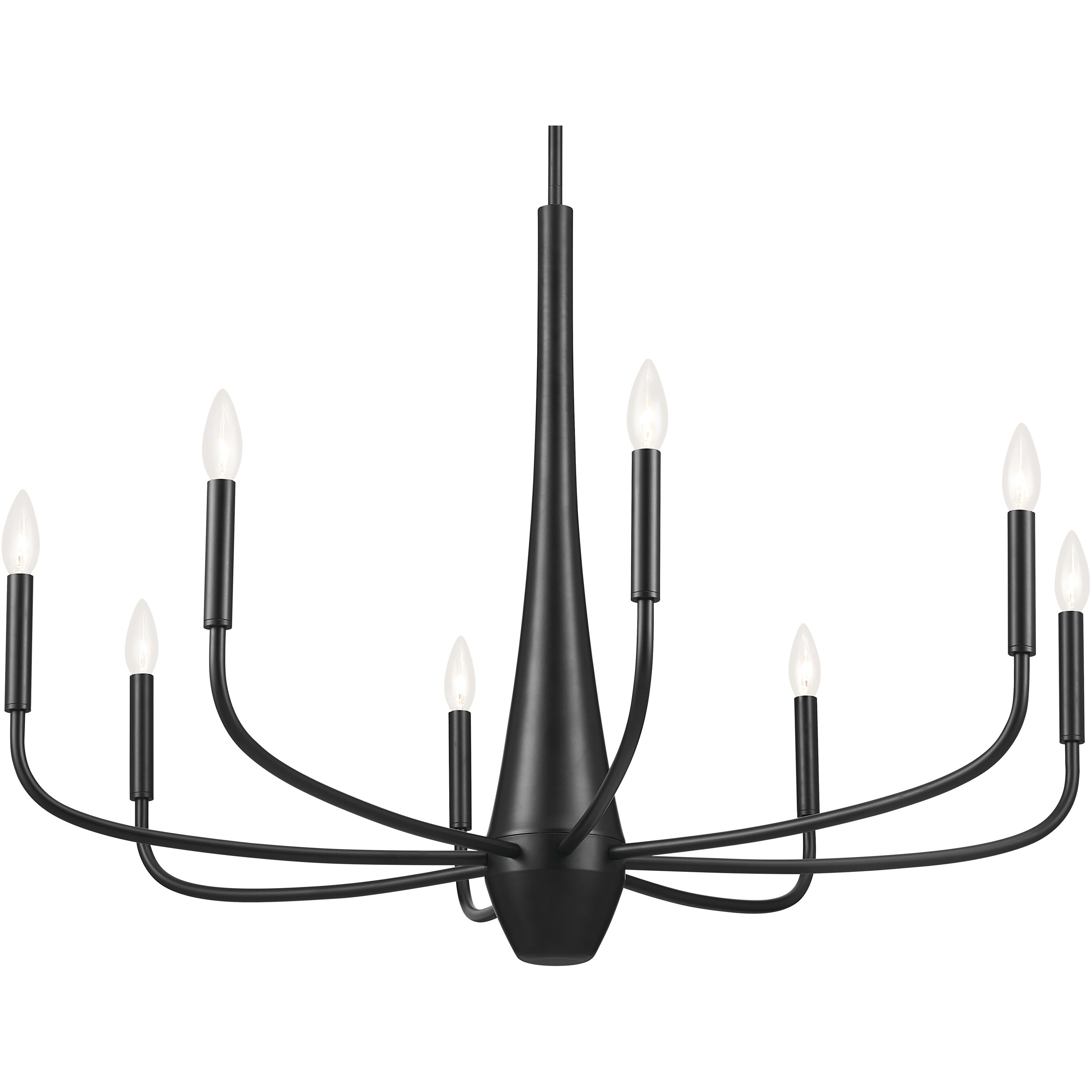 Deela LED 36 inch Black Chandelier Ceiling Light