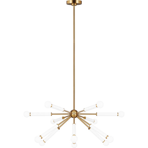 kate spade new york Monroe 12 Light 32.38 inch Burnished Brass Chandelier Ceiling Light in Burnished Brass / Gloss White