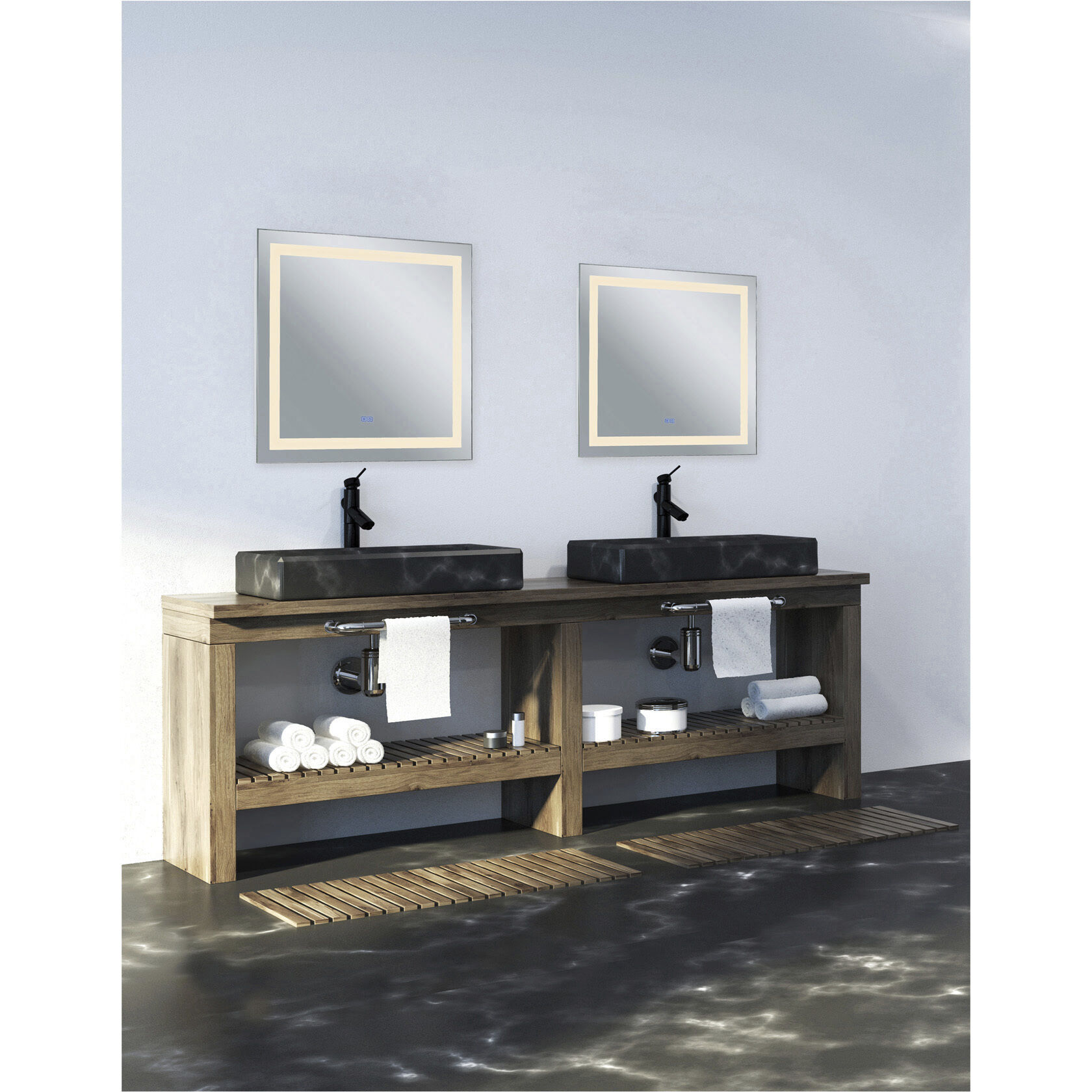 Abril 36 X 35.5 inch Matte White Mirror, Square