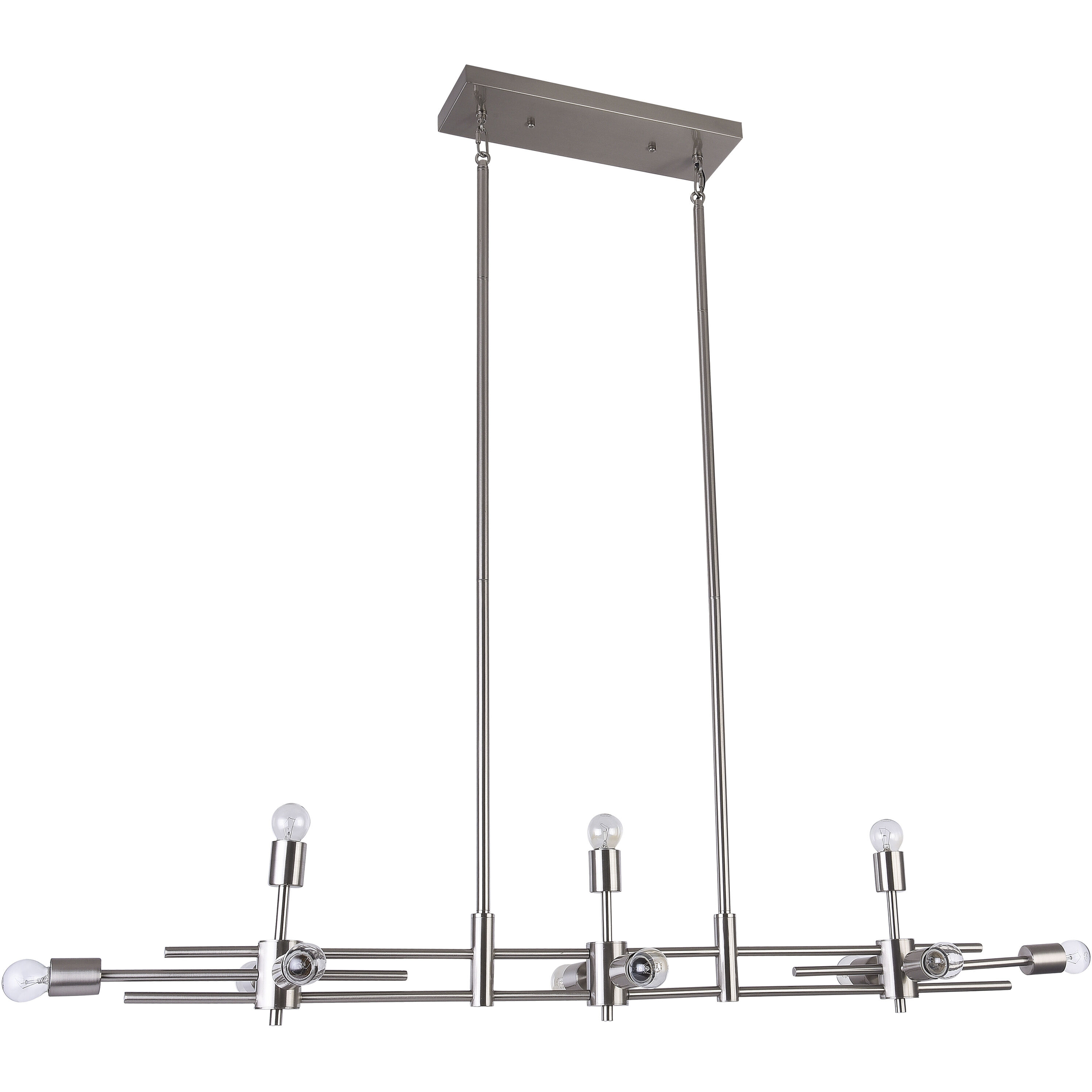Canada 11 Light 8.8 inch Shiny Nickel Chandelier Ceiling Light