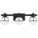 Pierce 3 Light 24 inch Matte Black Bathroom Vanity Light Wall Light