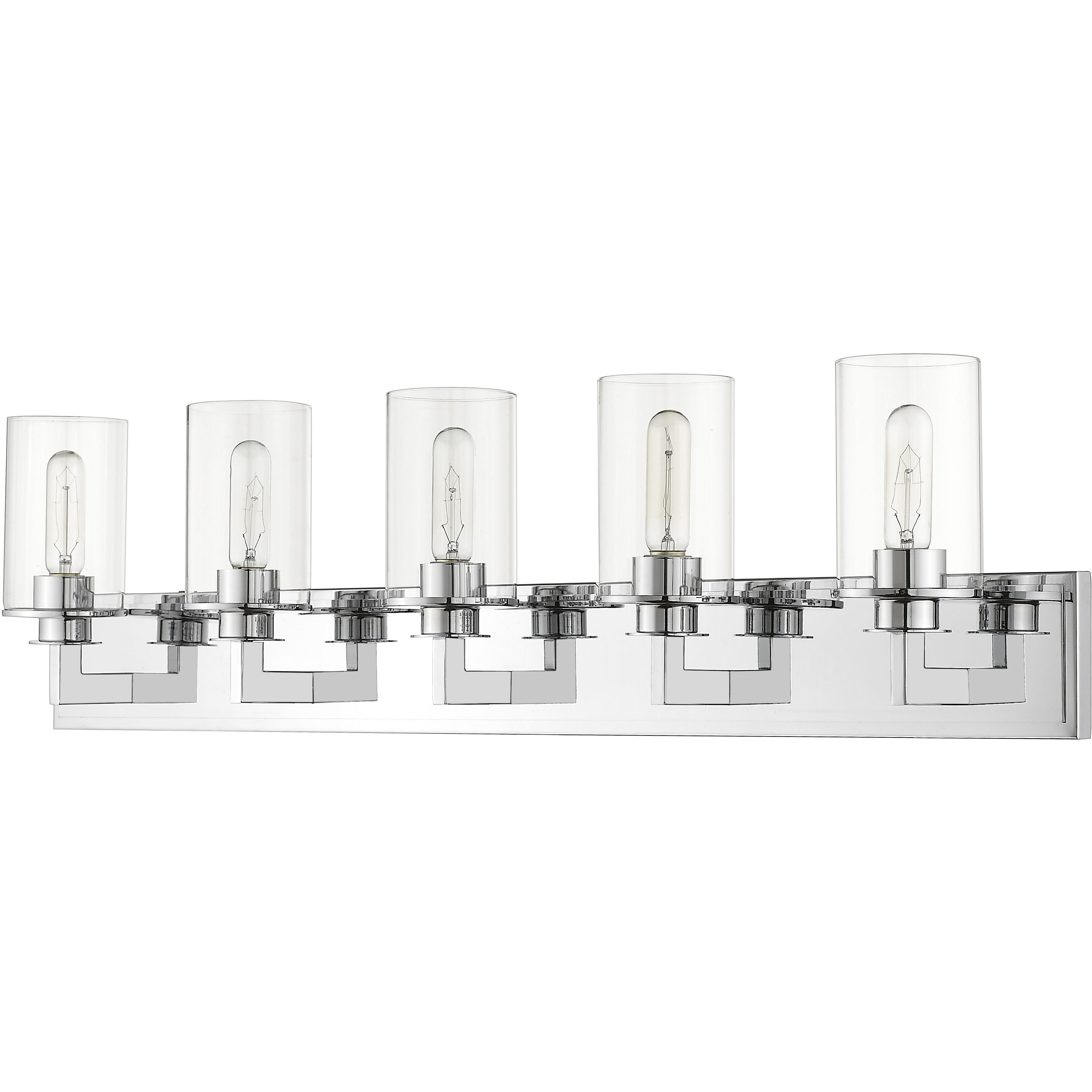 Savannah 5 Light 38.75 inch Chrome Vanity Wall Light