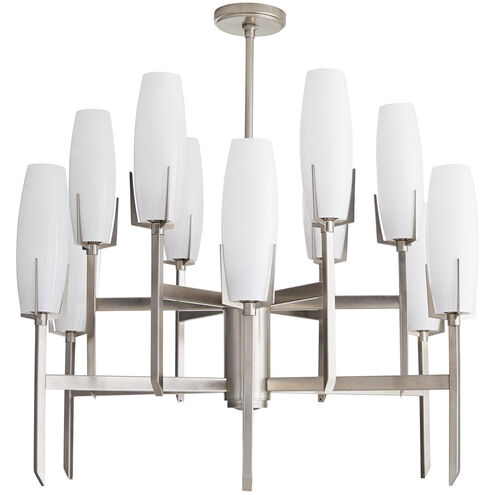 Keifer 12 Light 36 inch Vintage Silver Chandelier Ceiling Light, Large