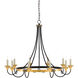 Hanlon 10 Light 36.75 inch Washed Black/Contemporary Gold Leaf Chandelier Ceiling Light