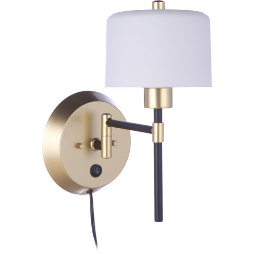 Wentworth 1 Light 7 inch Flat Black and Sunset Gold Plug-in Wall Sconce Wall Light