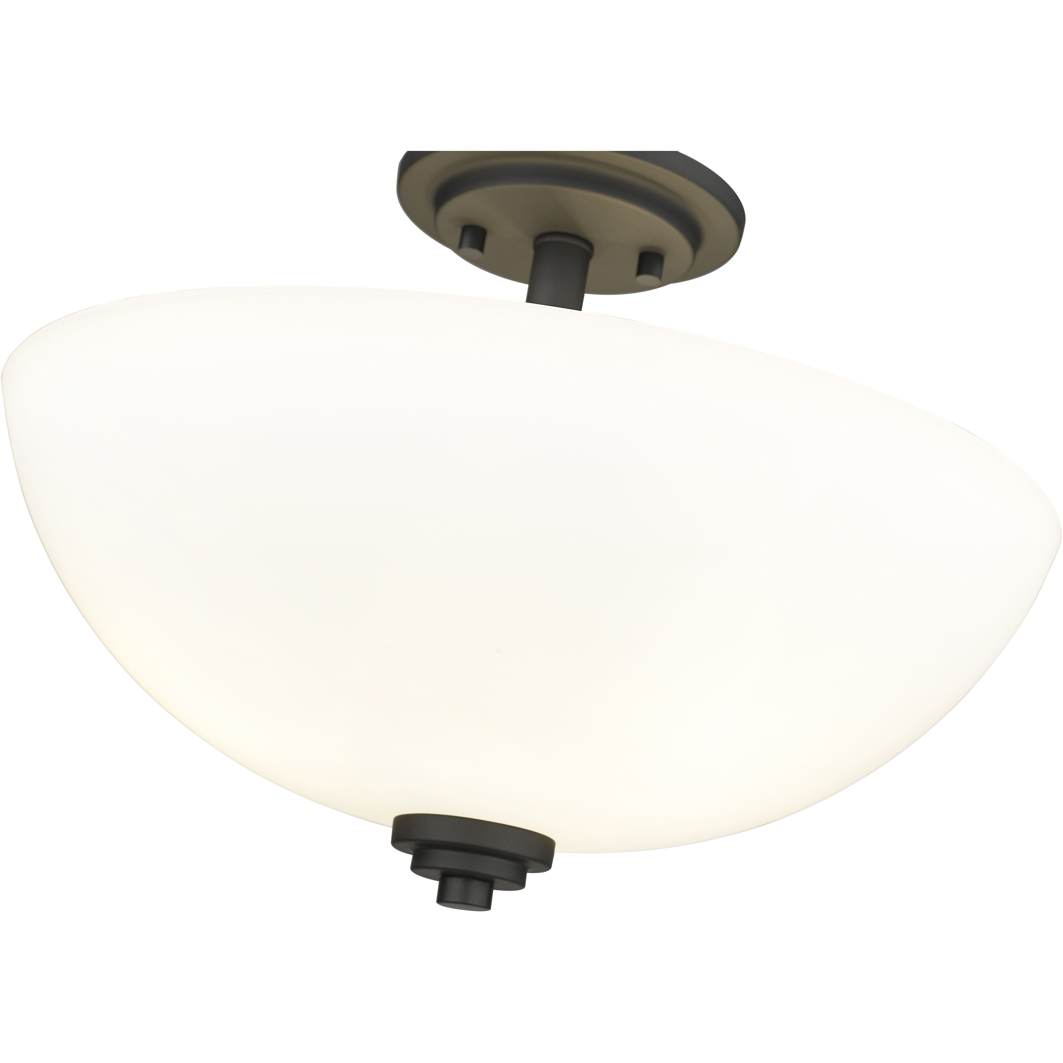 Ashton 3 Light 15.75 inch Matte Black Semi Flush Mount Ceiling Light in 6