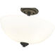 Ashton 3 Light 15.75 inch Matte Black Semi Flush Mount Ceiling Light in 6