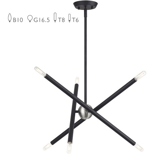 Soho 6 Light 20 inch Black Chandelier Ceiling Light