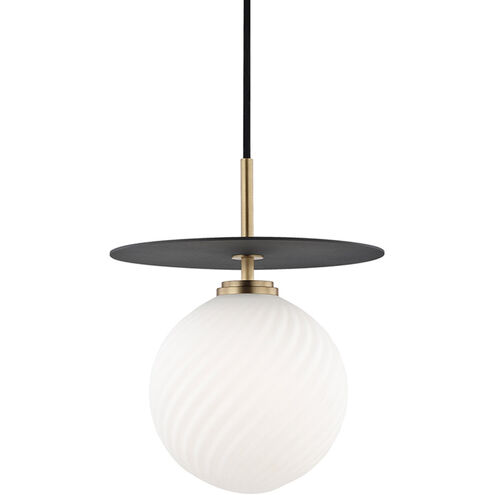 Ellis LED 10 inch Aged Brass and Black Pendant Ceiling Light