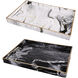 Quinn Rectangular Decorative Black and White Tray, Set of 2