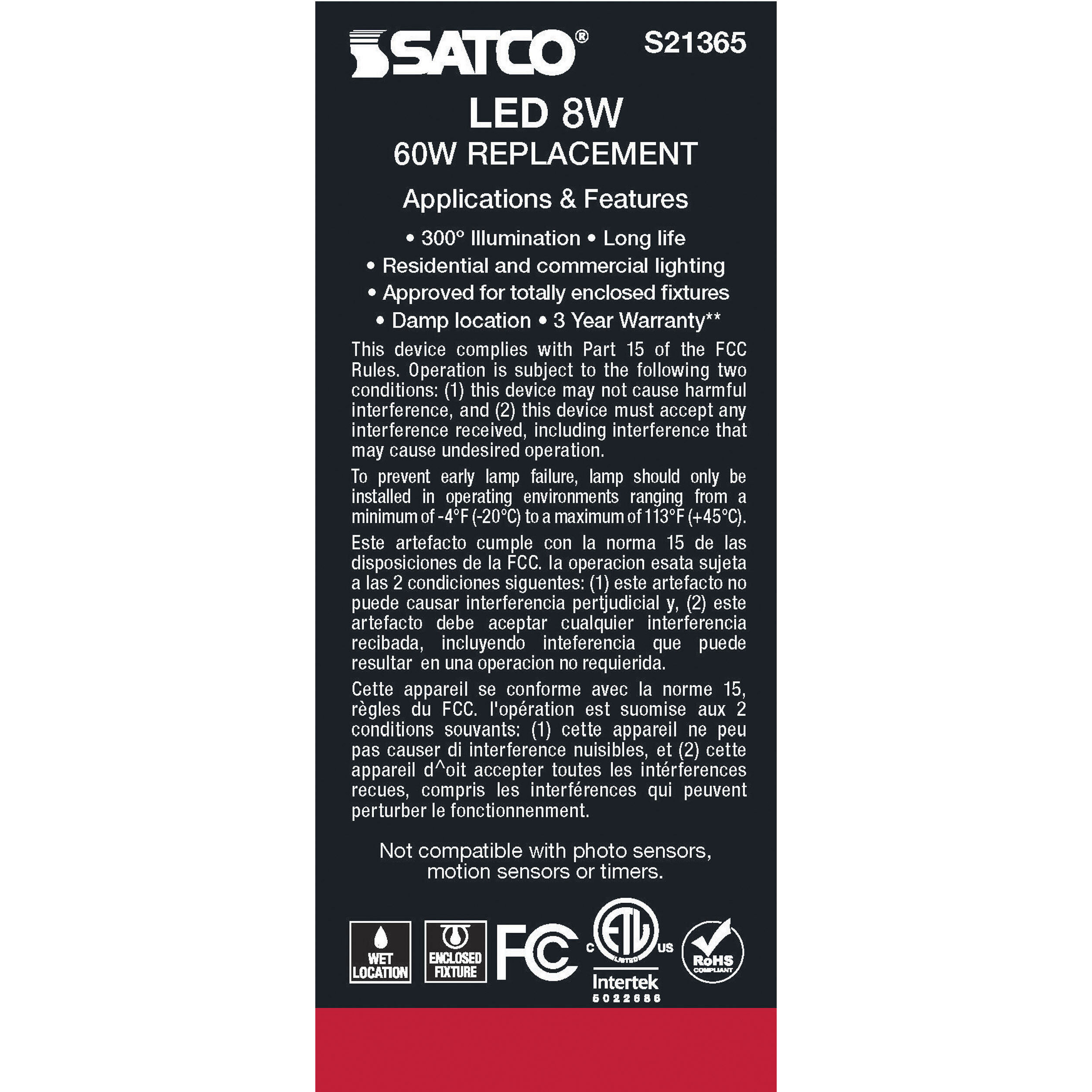 Lumos LED Medium Medium 8.00 watt 4000K LED Filament