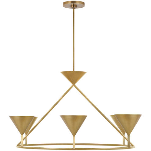 Paloma Contreras Orsay LED 36 inch Hand-Rubbed Antique Brass Ring Chandelier Ceiling Light, Large