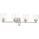 Antonia 4 Light 35 inch Brushed Nickel Bath Vanity Light Wall Light