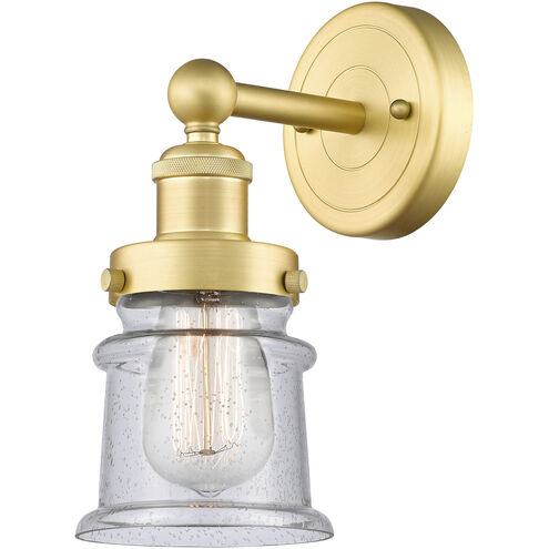 Canton 1 Light 5.25 inch Satin Gold Sconce Wall Light in Seedy Glass