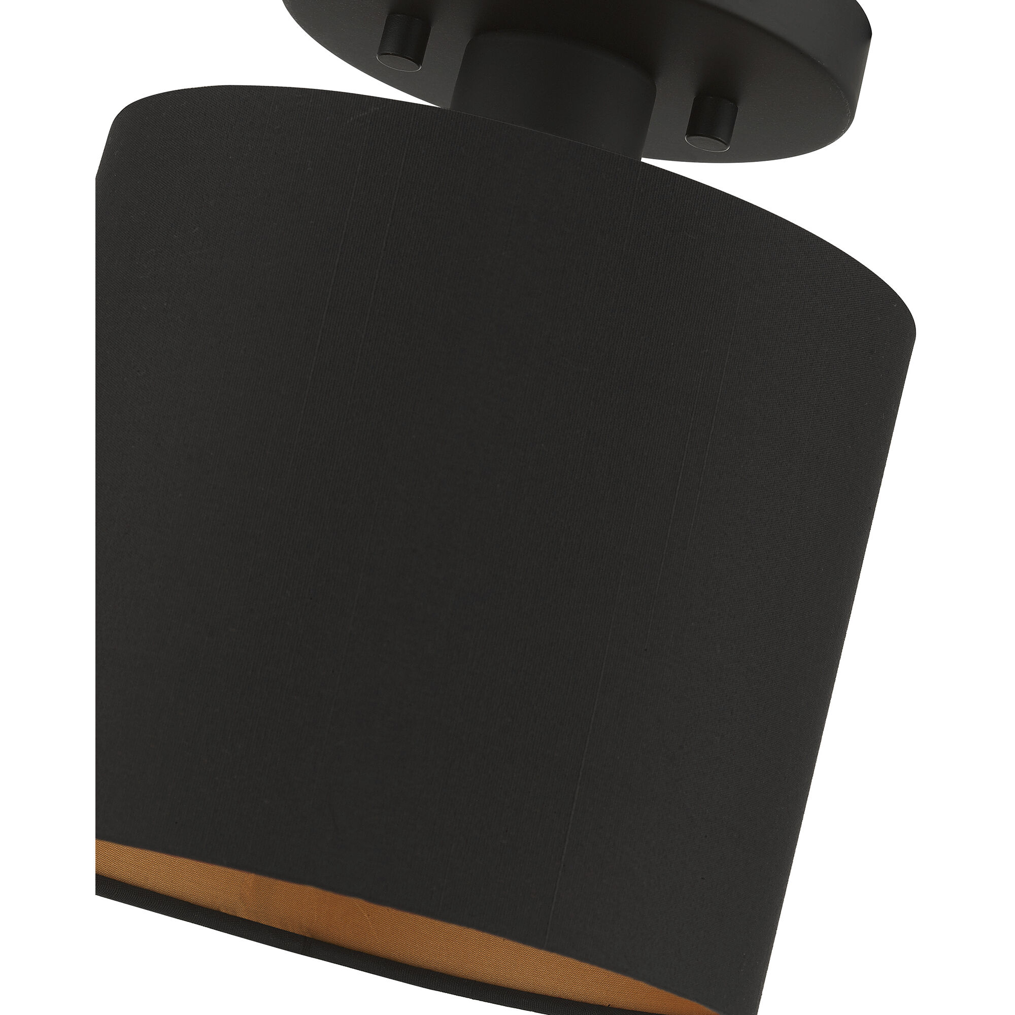 Sentosa 1 Light 7 inch Black Semi Flush Mount Ceiling Light